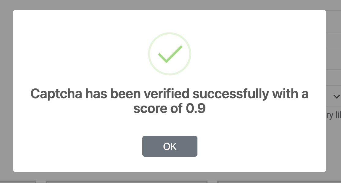 Captcha has been verified successfully with a score of 0.9