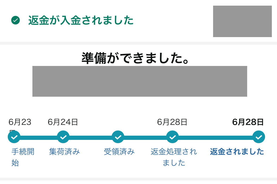 返金されたのも6月28日