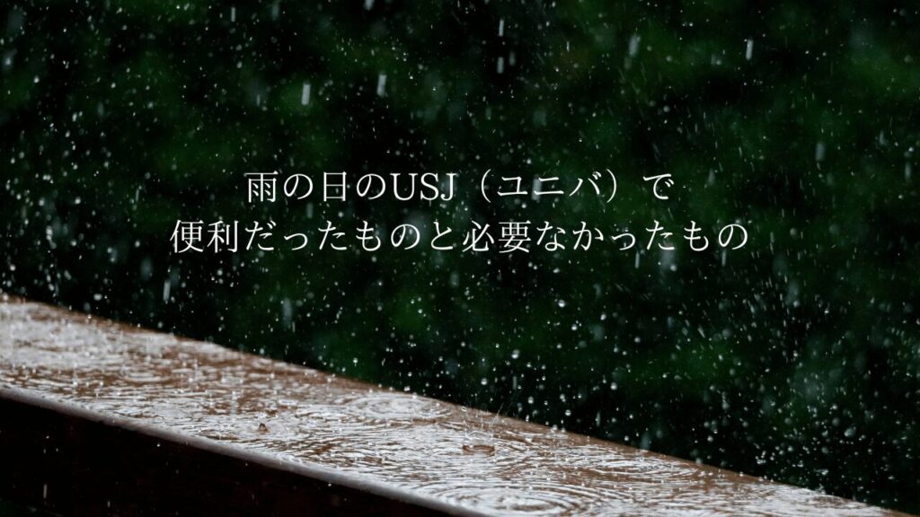 雨の日のUSJ（ユニバ）で便利だったものと必要なかったもの
